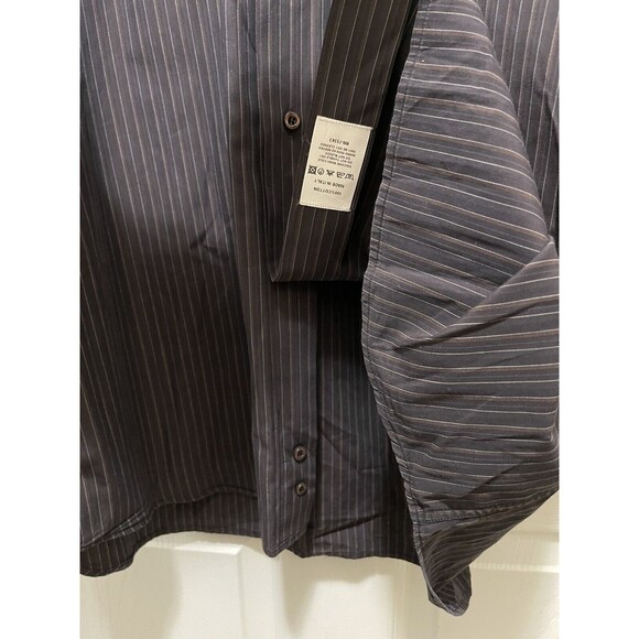 Men's Button Long Sleeve Shirt Made in Italy Size 17 Luciano Ceccarelli - Picture 8 of 9